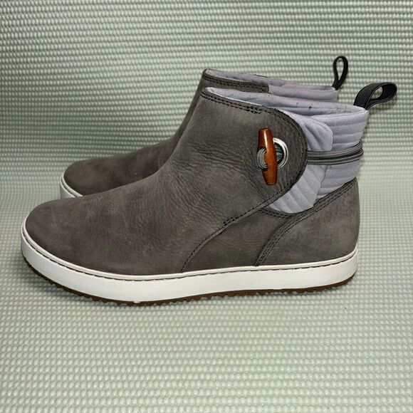 L.L. Bean Mountainside Toggle Boots Nubuck Leather Pull On Women’s Size 7 Gray - Picture 3 of 9